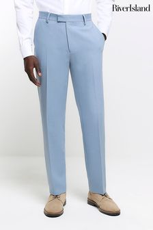 River Island Blue Textured Suit: Trousers (M76579) | SGD 87