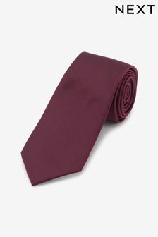 Bordová červená - Štandardný - Keprová kravata z recyklovaného polyesteru (M76596) | €8