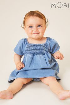 MORI Blue Organic Cotton Denim Chambray Soft Dress