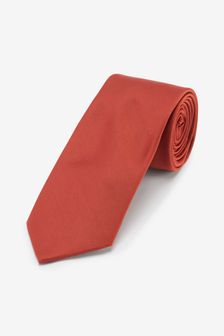 Orange Copper Slim Recycled Polyester Twill Tie (M76655) | CA$17