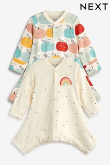 Manzana crema brillante - Pack de 2 pijamas tipo pelele para bebé con displasia de cadera (0-12 meses) (M76659) | 19 €