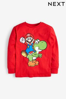  レッド Mario & Yoshi - 公式ライセンス ゲーム柄 長袖 Tシャツ (3～16 歳)  (M76744) | ￥2,100 - ￥2,850
