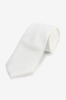 White Ivory Regular Recycled Polyester Twill Tie (M77642) | ₪ 29