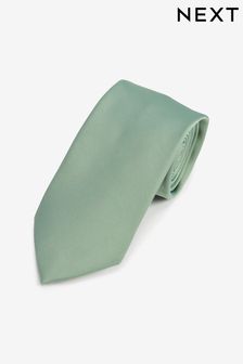 Sage Green Regular Recycled Polyester Twill Tie (M77682) | kr104