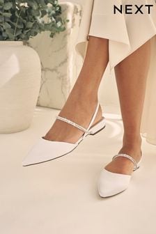 Ivory Ivory Forever Comfort Wedding Pearl Slingback Flat Shoes (M77687) | 114 zł