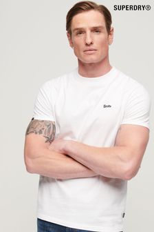 Superdry White Organic Cotton Micro Embroidered T-Shirt (M77907) | 8,760 Ft