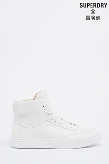 SUPERDRY White Vegan Basket High Top Trainers (M77933) | ₪ 349