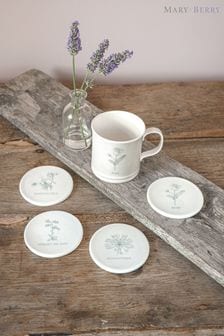 Mary Berry Set of 4 White Flowers Coasters (M77973) | €20