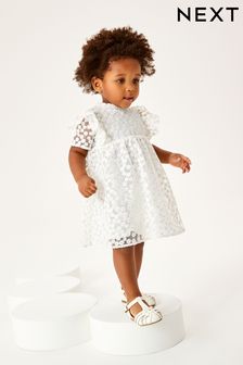 White Daisy Short Sleeve Lace Party Bridesmaid Dress (3mths-7yrs) (M78021) | €22.50 - €28