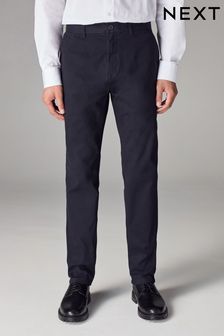 Navy Blue Regular Tapered Stretch Chino Trousers (M78074) | 31 €