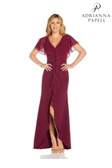 Adrianna Papell Womens Red Crepe Chiffon Gown (M78917) | €271