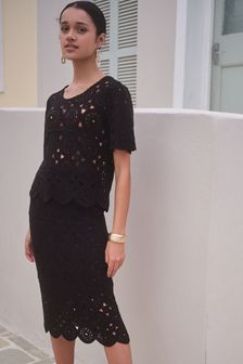 Black Crochet Co-Ord Skirt (M79028) | €18.50