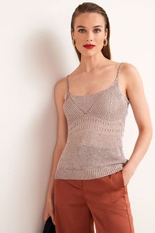 Gold Sparkle Crochet Vest (M79039) | ₪ 105