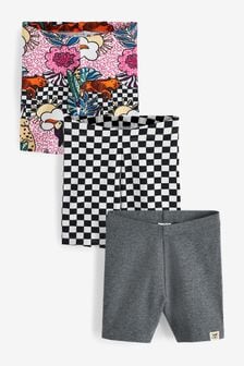 Pink Tropical Checkerboard 3 Pack Jersey Cycling Shorts (3mths-7yrs) (M79179) | CA$19 - CA$29