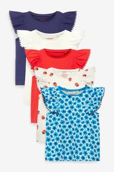 Red/Blue 5 Pack Jersey Vests (3mths-7yrs) (M79186) | $42 - $51