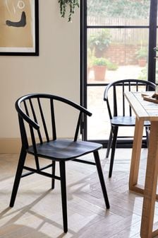 Set of 2 Black Stockholm Dining Chairs (M79519) | €455