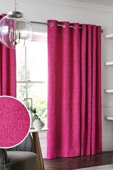 Fuchsia Pink Heavyweight Chenille Eyelet Lined Curtains (M79577) | R967 - R2 499