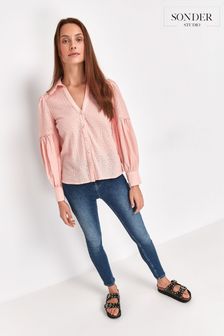 Sonder Studio Pink Embroidered Cotton Shirt (M79840) | €25