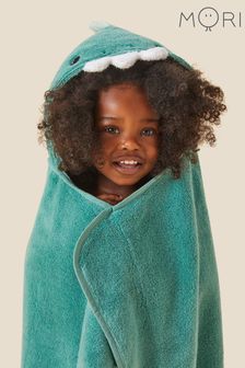 MORI Green Dino Hooded Toddler Towel