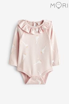 MORI Organic Cotton  Long Sleeve Pink Duck Print Bodysuit (M80298) | 34 €
