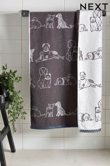 Grey Dog Friends Towel (M80738) | €13 - €26