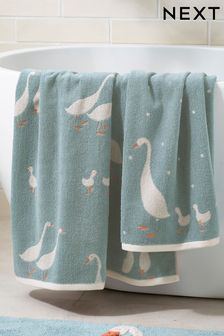 Teal Blue Goose And Friends Towel (M80739) | $12 - $27