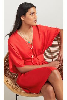 Red Belted Mini Dress (M81006) | CA$103