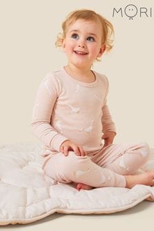 MORI Pink Organic Cotton & Bamboo Long Sleeve Pyjamas (M81521) | 163 QAR