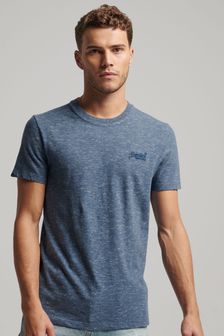 Superdry Tidal Blue Space Dye Organic Cotton Vintage Embroidered T-Shirt (M81578) | SGD 39