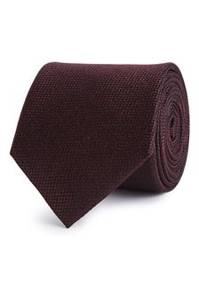 Reiss Burgundy Ceremony Textured Silk Tie (M81800) | AED324