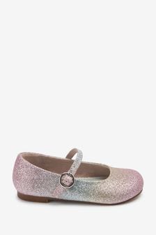 Pastel Pink Rainbow Glitter Standard Fit (F) Mary Jane Occasion Shoes (M81921) | €14 - €16