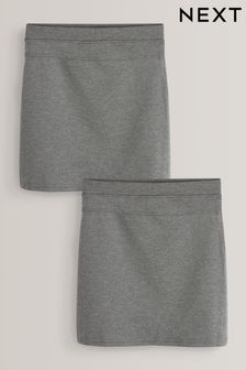 灰色 - 2條裝平織布彈力鬆緊腰鉛筆裙 (3-17歲) (M82232) | NT$530 - NT$980