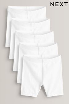 White - 5 Pack Cotton Rich Stretch Cycle Shorts (3-16yrs) (M82233) | KRW19,700 - KRW36,100