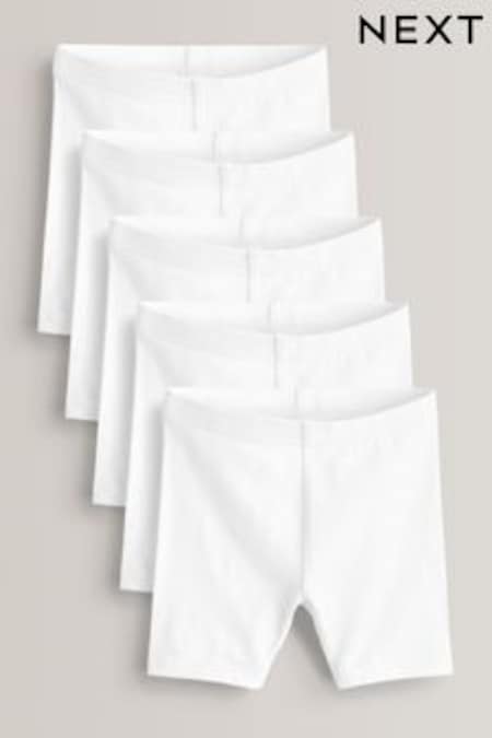 White 5 Pack Cotton Rich Stretch Cycle Shorts (3-16yrs) (M82233) | $24 - $44
