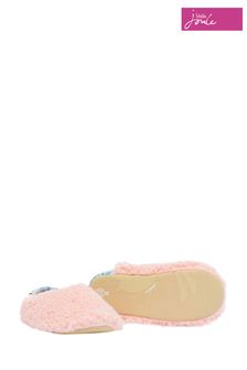 Joules Kids Pink Junior Comfy Faux Fur Foldable Slippers (M82418) | €21