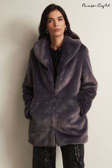 Phase Eight Grey Meg Faux-Fur Coat (M82447) | ₪ 1,135