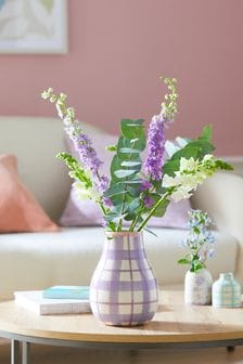 Lilac Purple Ceramic Check Flower Vase (M82657) | €33