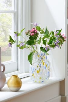 Yellow/Blue Glass Flower Vase (M82660) | $50