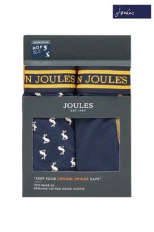 Joules Blue CROWN JOULES Plain Cotton Boxers 2 PK (M82661) | $33