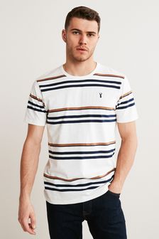 Ecru White/Tan Brown Stripe T-Shirt (M82770) | 20 €