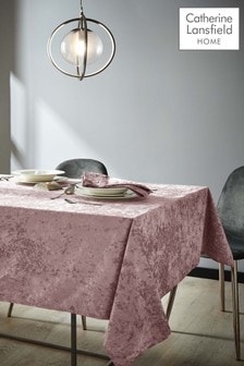 Catherine Lansfield Blush Pink Crushed Velvet Table Cloth (M83697) | €25 - €30