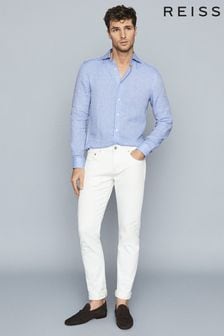 Reiss Soft Blue Ruban Linen Regular Fit Shirt (M84027) | kr1,731