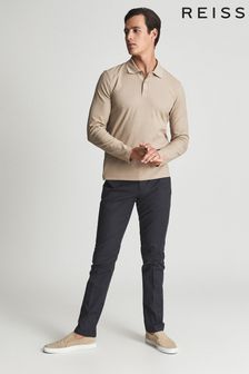 Reiss Stone Chester Mercerised Textured Cotton Polo Shirt (M84225) | 105 €