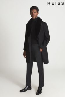 Reiss Blyth Faux Fur Collar Wool Пошите пальто (M85025) | 18 196 ₴