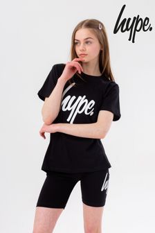 Komplet črne majice z napisom in kratkih hlač Hype. (M85256) | €27 - €32