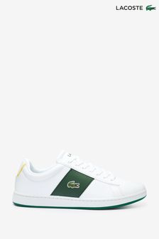Lacoste White/Green Carnaby EVO 0722 3 SMA Trainers (M85450) | SGD 131