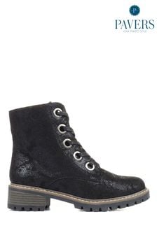 Черный - Женские ботинки на шнуровке Pavers (M85474) | €60