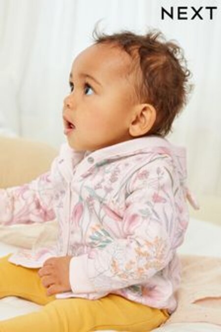 Rose motif fleurs - Veste légère en jersey pour bébé (0 mois - 2 ans) (M85876) | €15 - €17