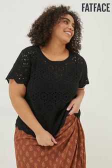 FatFace Black Crochet Carrie Top (M85931) | €43