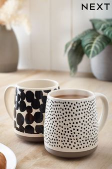 Monochrome Arlo Set of 2 latte Mugs (M85975) | $20